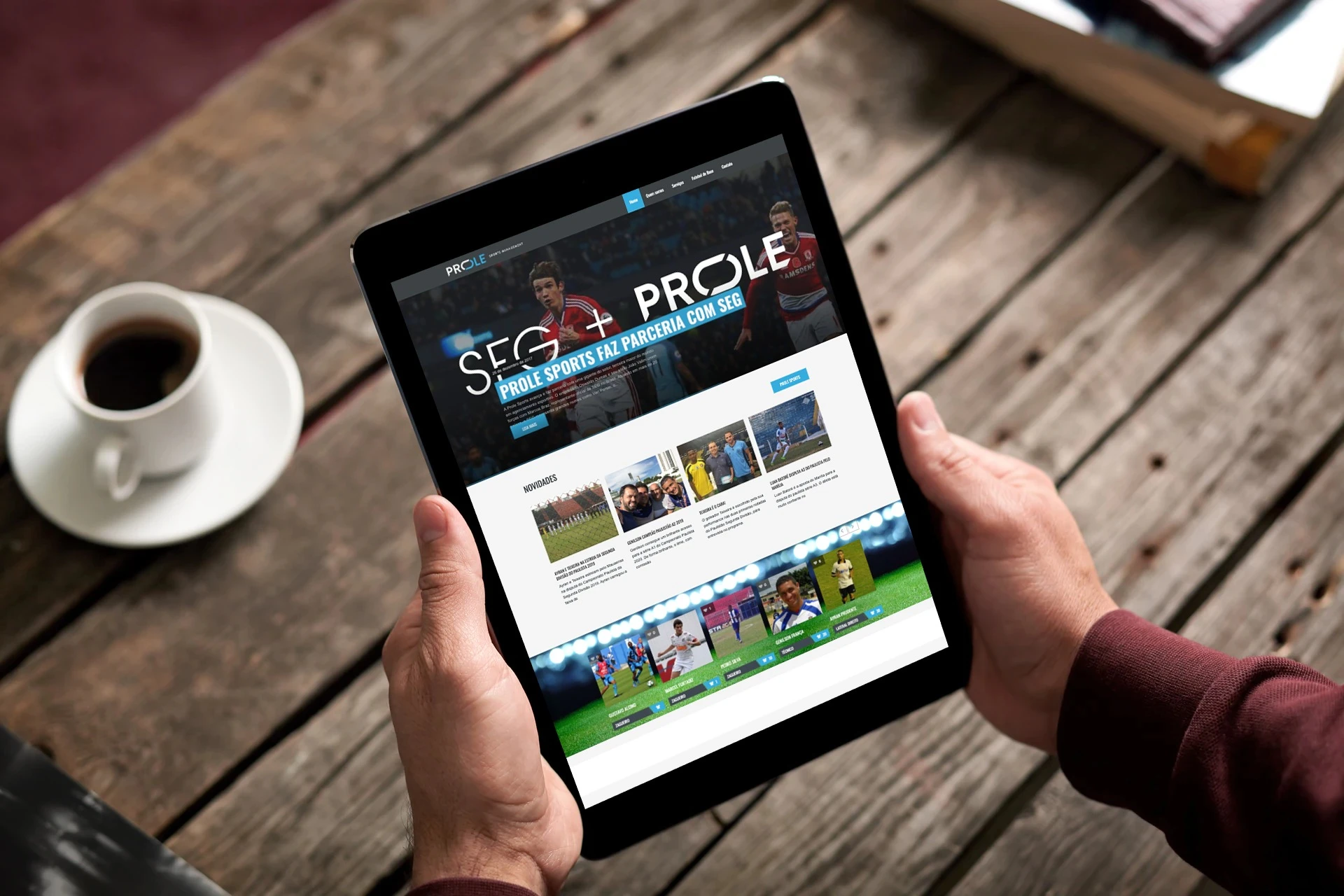 Prole Sports’ website displayed on a tablet.